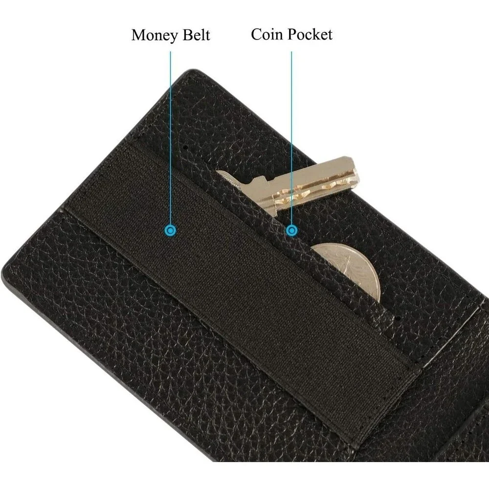 Skinny Wallet for Men, Slim Bifold Card Holder, Genuine Leather & RFID Blocking